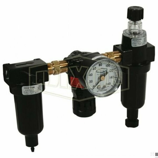 Dixon Wilkerson by Miniature Combination Unit without Sight Gauge, 1/4 in Port, 20 SCFM Flow Rate, Zinc Bo C03-02MMB